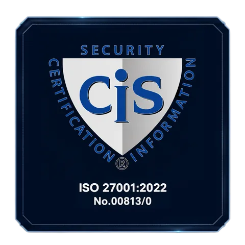 ISO/IEC 27001:2022 CERTIFIED trust emblem
