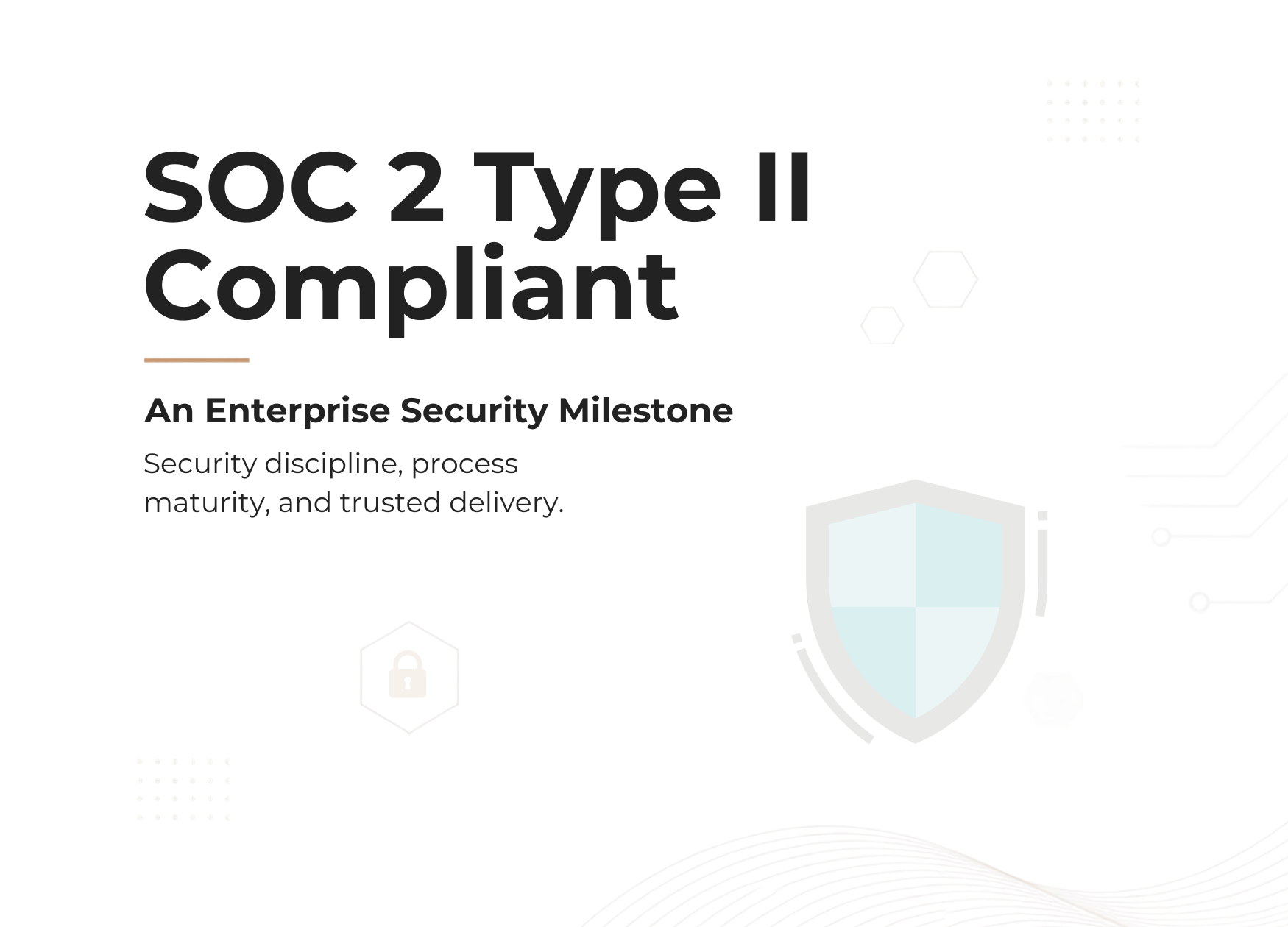 Novelty Technology SOC 2 Type II certified banner highlighting enterprise security, process maturity, and trusted delivery.